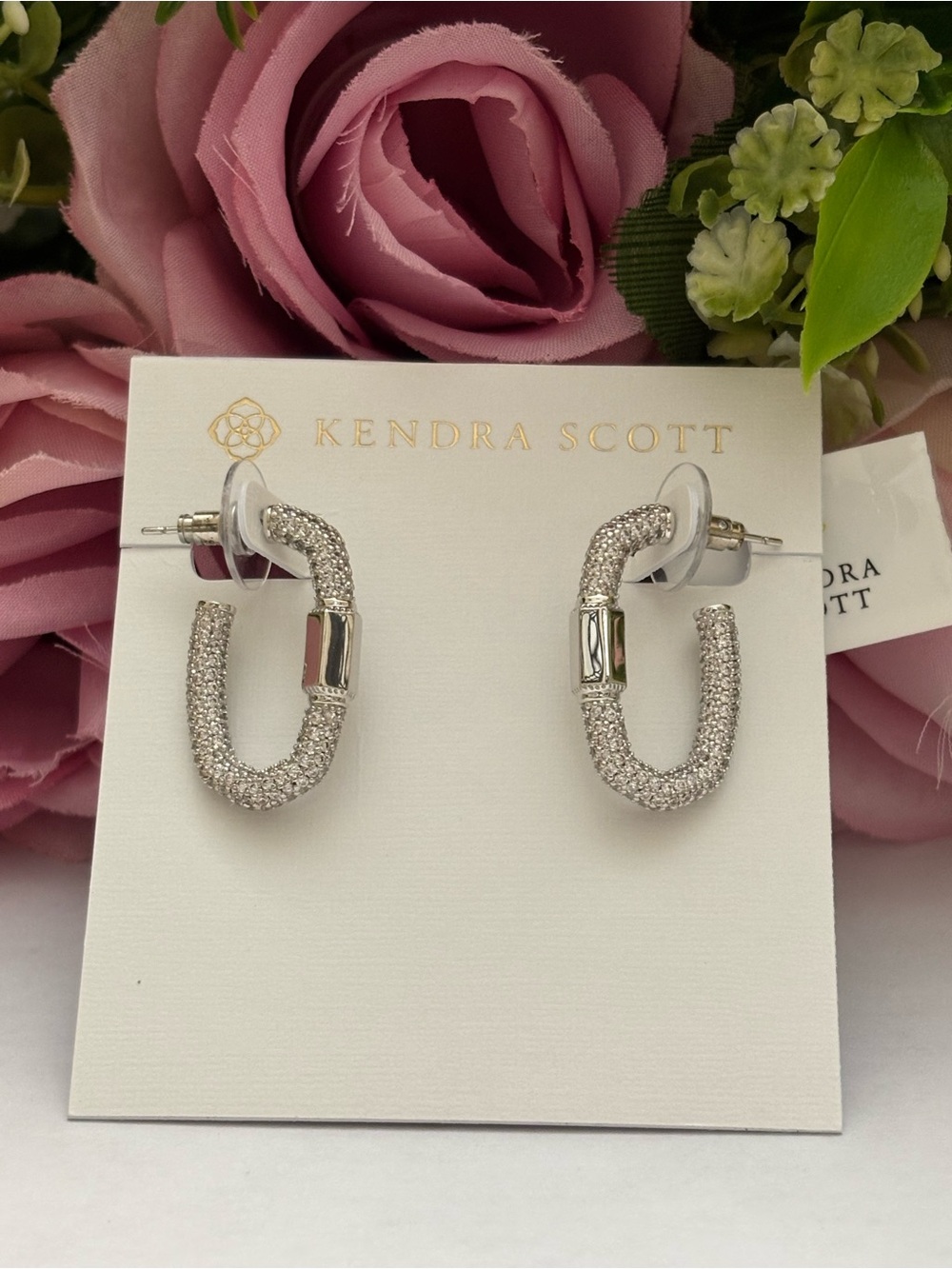 NWT Kendra Scott Emery Hoop Earrings in silver